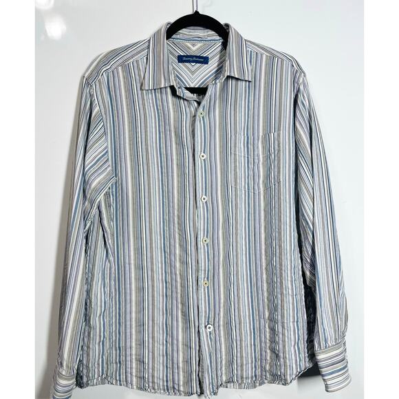 Tommy Bahama Silk Button Down Light Weight Long Sleeve Casual Preppy Men Large - Picture 1 of 9
